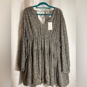 Leopard Print Long Sleeve Dress